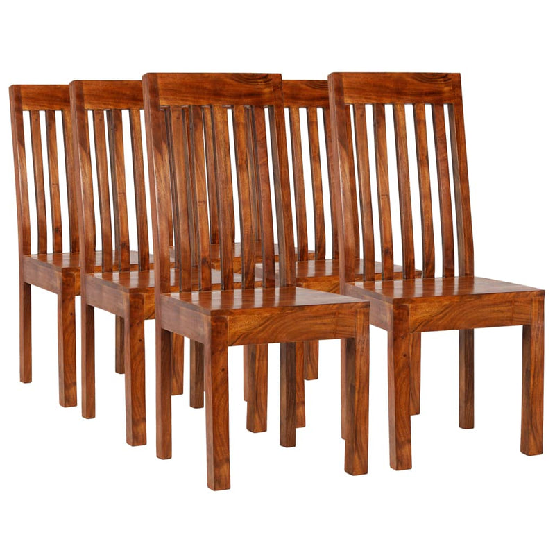 Dining Table Set 7 Piece Solid Acacia Wood with Sheesham Finish