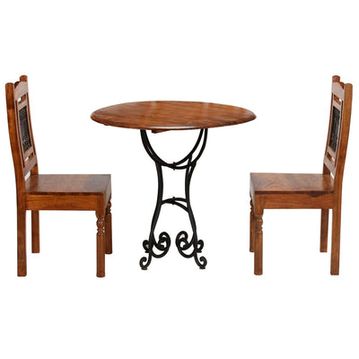 Bistro Set 3 Pieces Solid Acacia Wood with Sheesham Finish