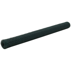 vidaXL Chicken Wire Fence Steel with PVC Coating 25x1.5 m Green 1