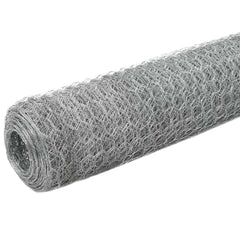 vidaXL Chicken Wire Fence Galvanised Steel 25x1.5 m Silver 2
