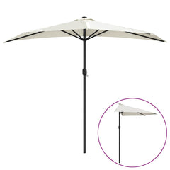 vidaXL Garden Parasol | Sand | Polyester fabric, Aluminium pole, Steel ribs 2