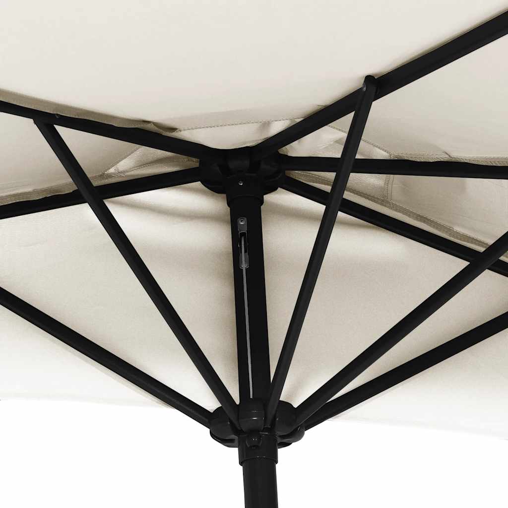 vidaXL Garden Parasol | Sand | Polyester fabric, Aluminium pole, Steel ribs 6