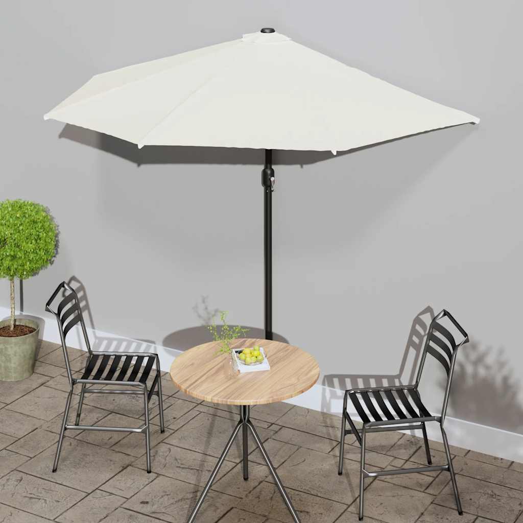 vidaXL Garden Parasol | Sand | Polyester fabric, Aluminium pole, Steel ribs 1
