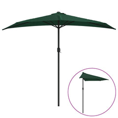 vidaXL Garden Parasol | Green | Polyester, Aluminium, Steel | 270 x 144 x 222 cm 2