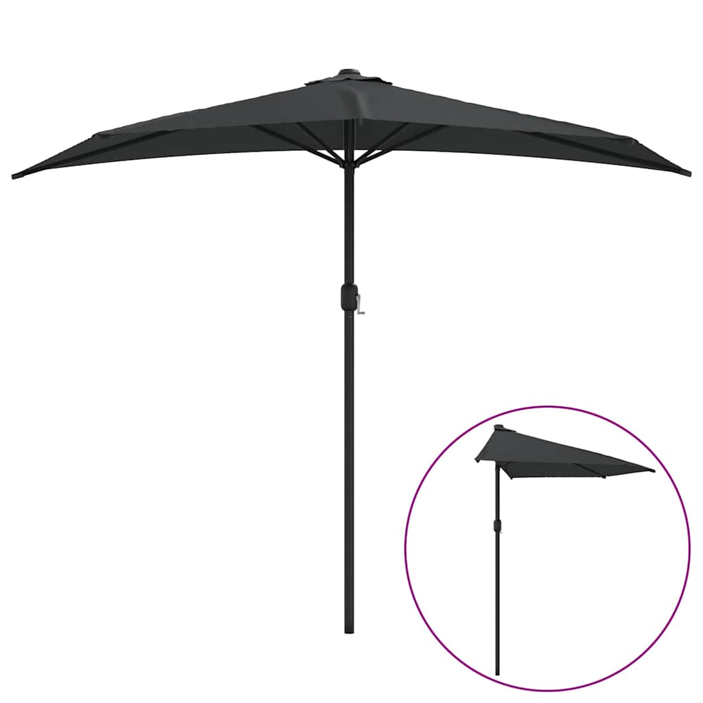 vidaXL Garden Parasol | Anthracite | Polyester, Aluminium, Steel | 270x144 cm 2