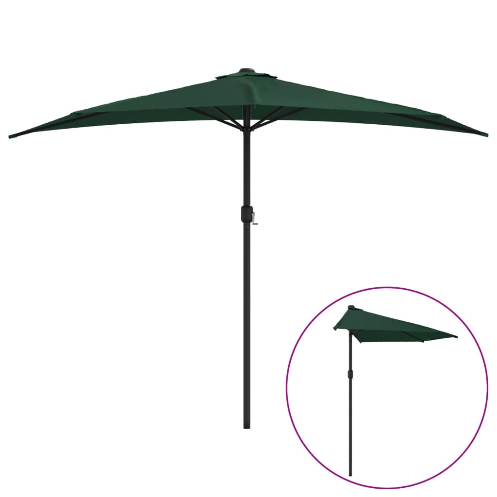vidaXL Garden Parasol | Green | Polyester fabric and aluminium frame | Large 2