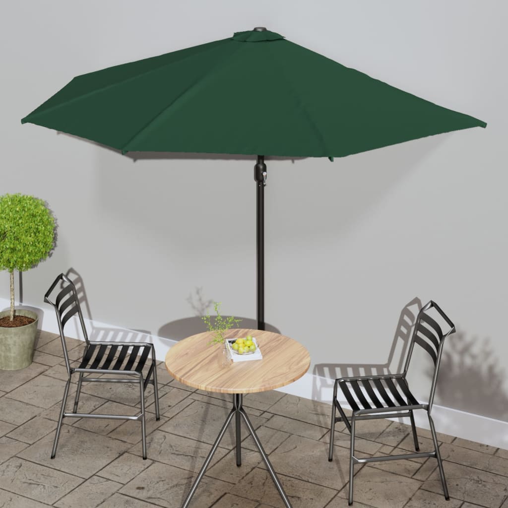 vidaXL Garden Parasol | Green | Polyester fabric and aluminium frame | Large 1