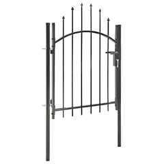 Garden Gate WOERDEN Lockable Steel Black 1.5 m