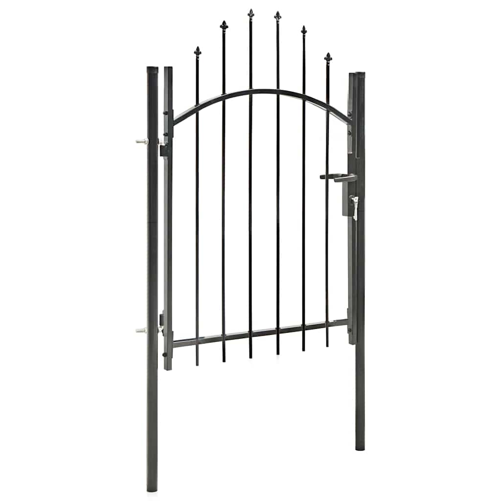 Garden Gate WOERDEN Lockable Steel Black 1.75 m