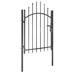 Garden Gate WOERDEN Lockable Steel Black 1.75 m