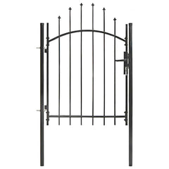 Garden Gate WOERDEN Lockable Steel Black 1.75 m