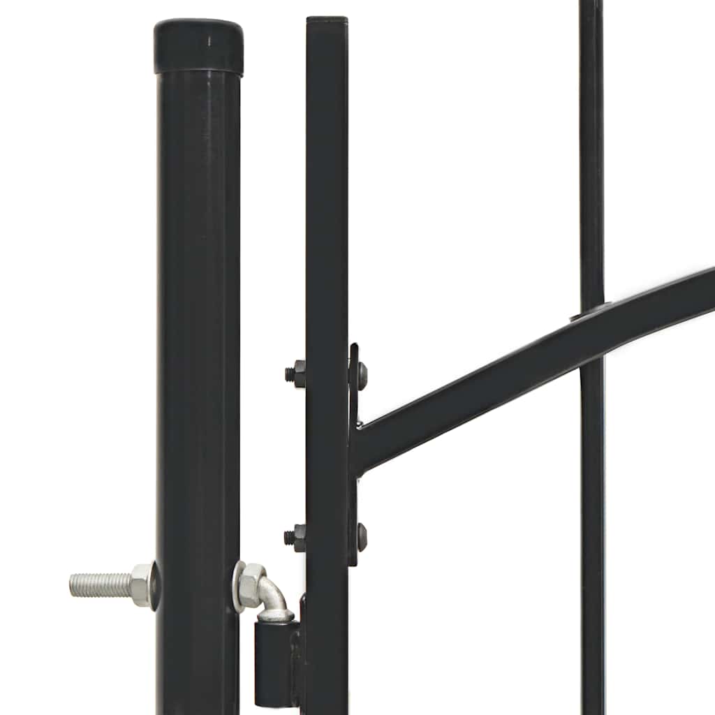 Garden Gate WOERDEN Lockable Steel Black 1.75 m
