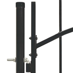 Garden Gate WOERDEN Lockable Steel Black 1.75 m