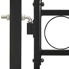 Fence Gate "ASSEN" Double Door with Arched Top Steel Black 300 cm 125 cm