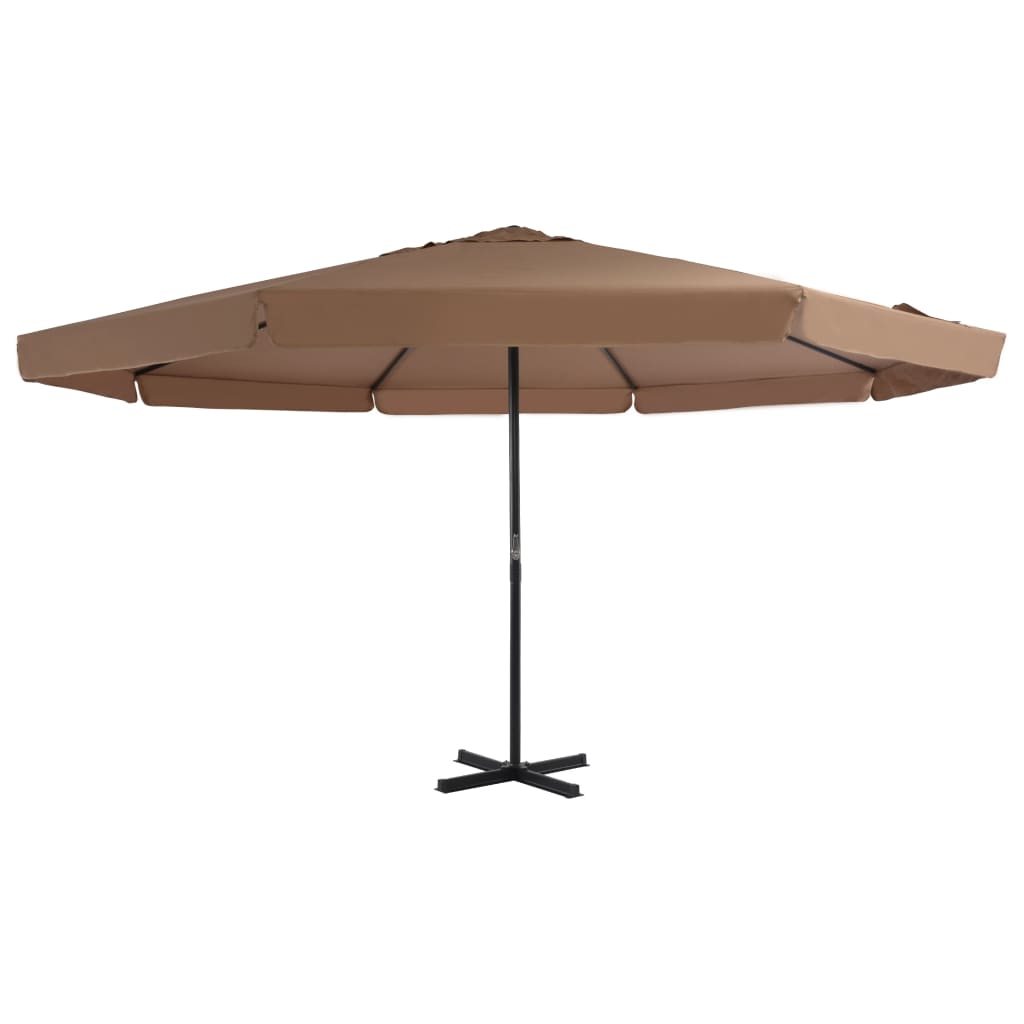 vidaXL Garden Parasol with Aluminium Pole 500 cm Taupe 1