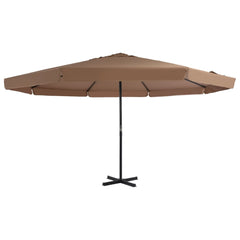 vidaXL Garden Parasol with Aluminium Pole 500 cm Taupe 1