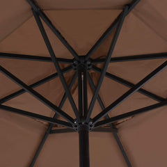 vidaXL Garden Parasol with Aluminium Pole 500 cm Taupe 3