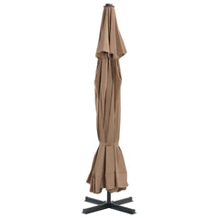 vidaXL Garden Parasol with Aluminium Pole 500 cm Taupe 4
