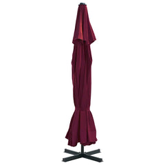vidaXL Garden Parasol with Aluminium Pole 500 cm Bordeaux Red 3