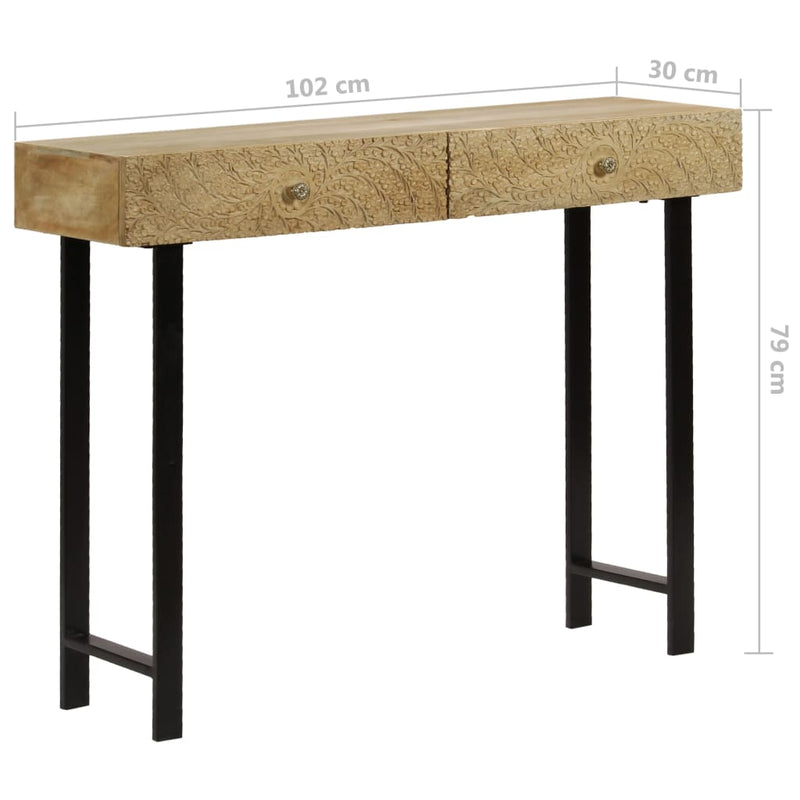 Console Table Solid Mango Wood 102x30x79 cm