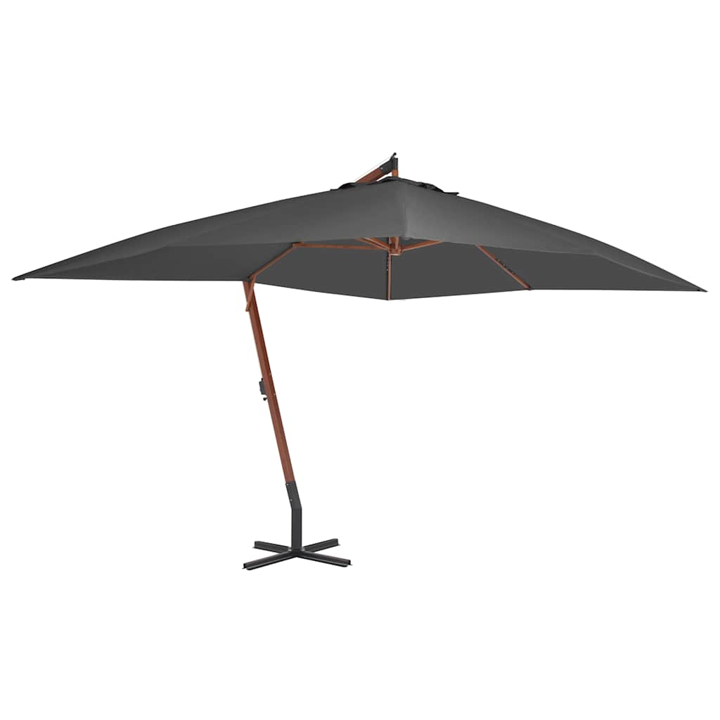 vidaXL Cantilever Garden Parasol with Wooden Pole 400x300 cm Anthracite 1
