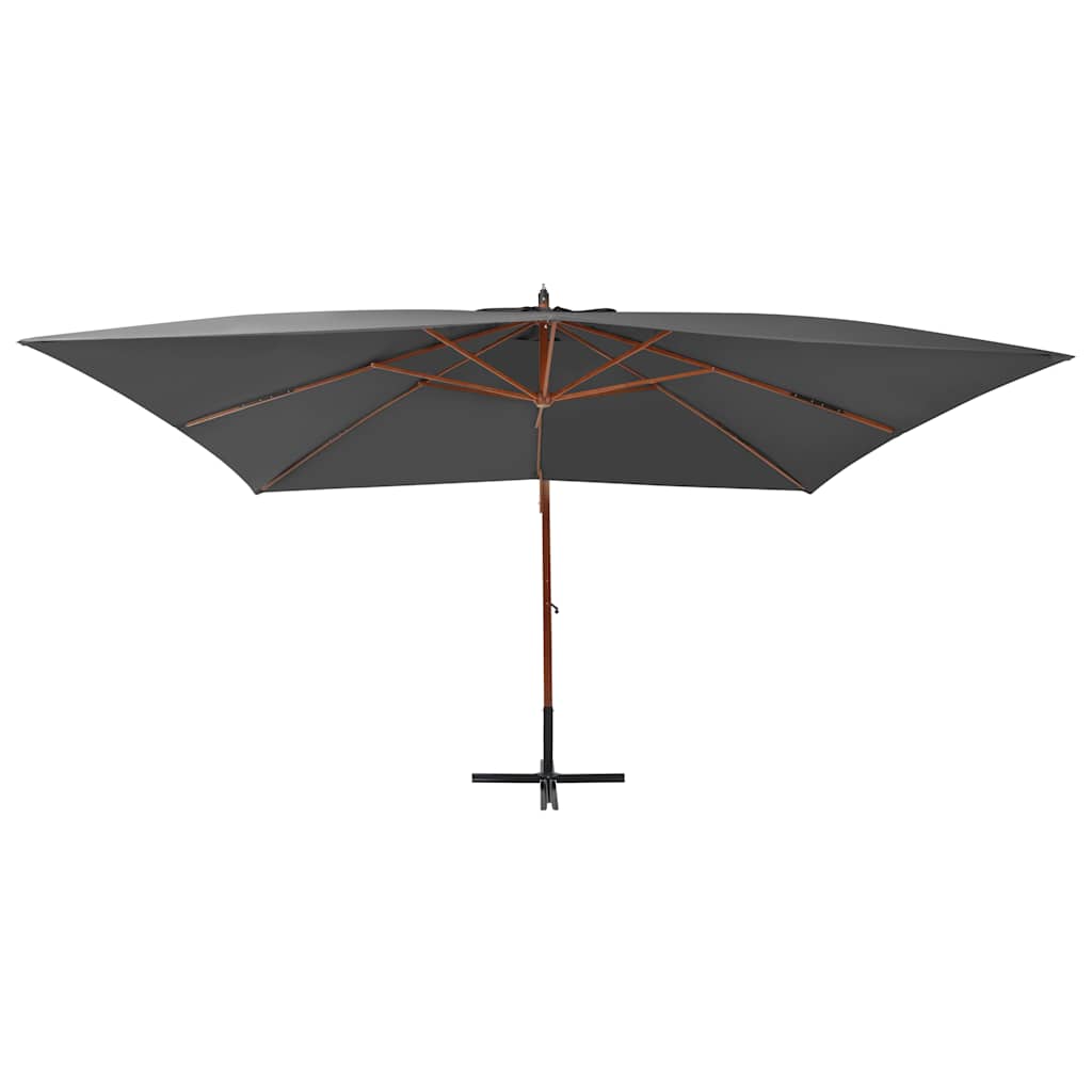 vidaXL Cantilever Garden Parasol with Wooden Pole 400x300 cm Anthracite 2