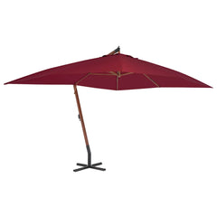 vidaXL Cantilever Garden Parasol with Wooden Pole 400x300 cm Bordeaux Red 1