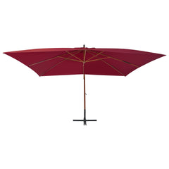 vidaXL Cantilever Garden Parasol with Wooden Pole 400x300 cm Bordeaux Red 2