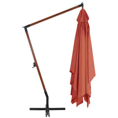 vidaXL Cantilever Garden Parasol with Wooden Pole 400x300 cm Terracotta 3