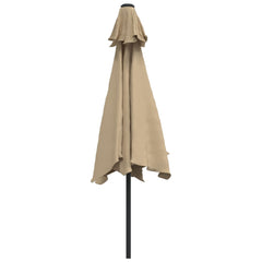 vidaXL Garden Parasol with Metal Pole 300 cm Taupe 4