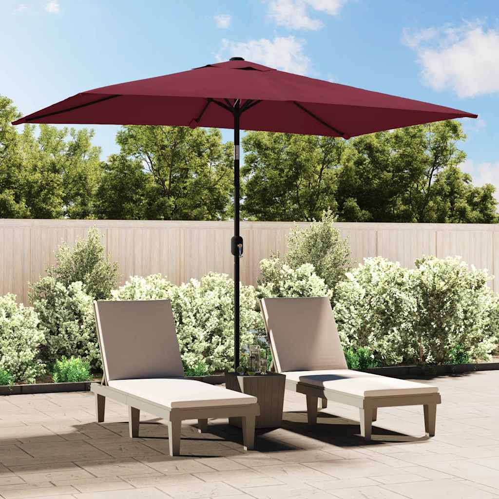 Outdoor Parasol with Metal Pole 300x200 cm Red
