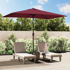 Outdoor Parasol with Metal Pole 300x200 cm Red