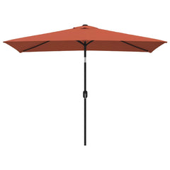 Outdoor Parasol with Metal Pole 300x200 cm Terracotta