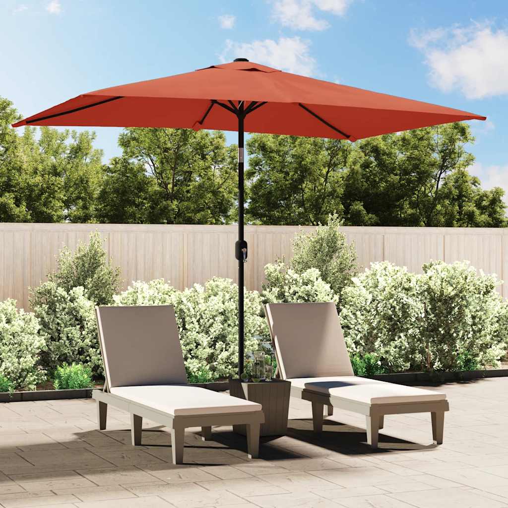Outdoor Parasol with Metal Pole 300x200 cm Terracotta