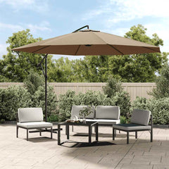vidaXL Cantilever Garden Parasol with Aluminium Pole 350 cm Taupe 2