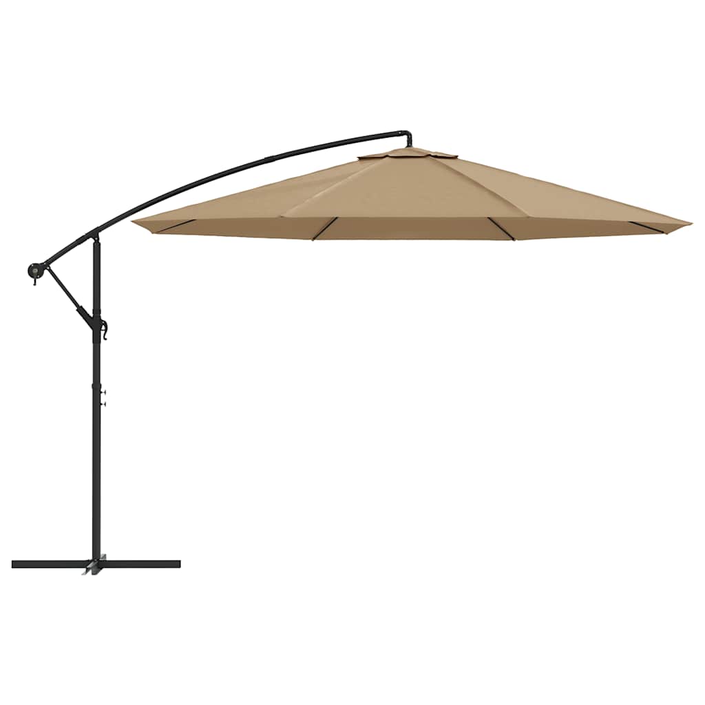 vidaXL Cantilever Garden Parasol with Aluminium Pole 350 cm Taupe 3