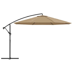 vidaXL Cantilever Garden Parasol with Aluminium Pole 350 cm Taupe 3