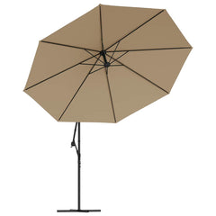 vidaXL Cantilever Garden Parasol with Aluminium Pole 350 cm Taupe 4