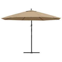 vidaXL Cantilever Garden Parasol with Aluminium Pole 350 cm Taupe 5