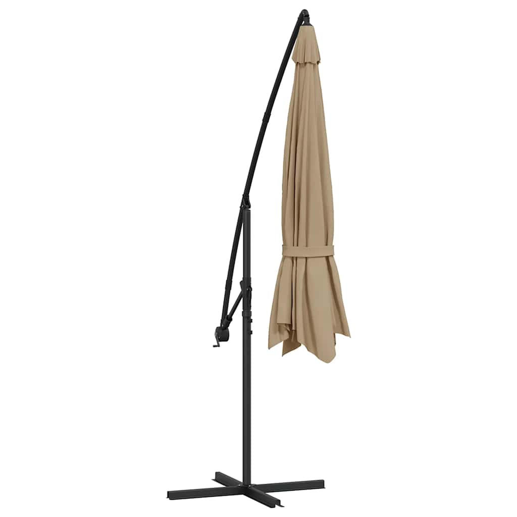 vidaXL Cantilever Garden Parasol with Aluminium Pole 350 cm Taupe 6