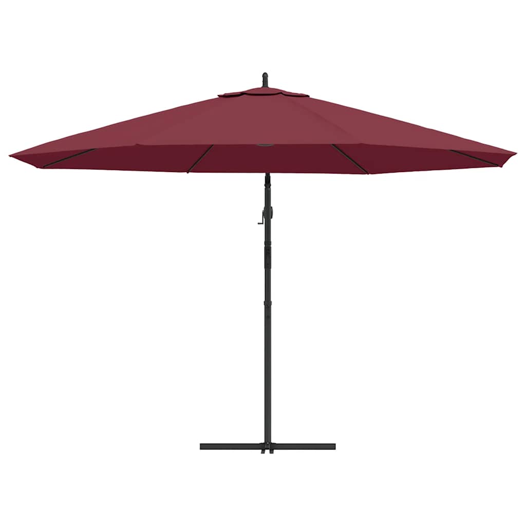 vidaXL Cantilever Garden Parasol with Aluminium Pole 350 cm Bordeaux Red 5