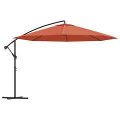 vidaXL Cantilever Garden Parasol with Aluminium Pole 350 cm Terracotta 2