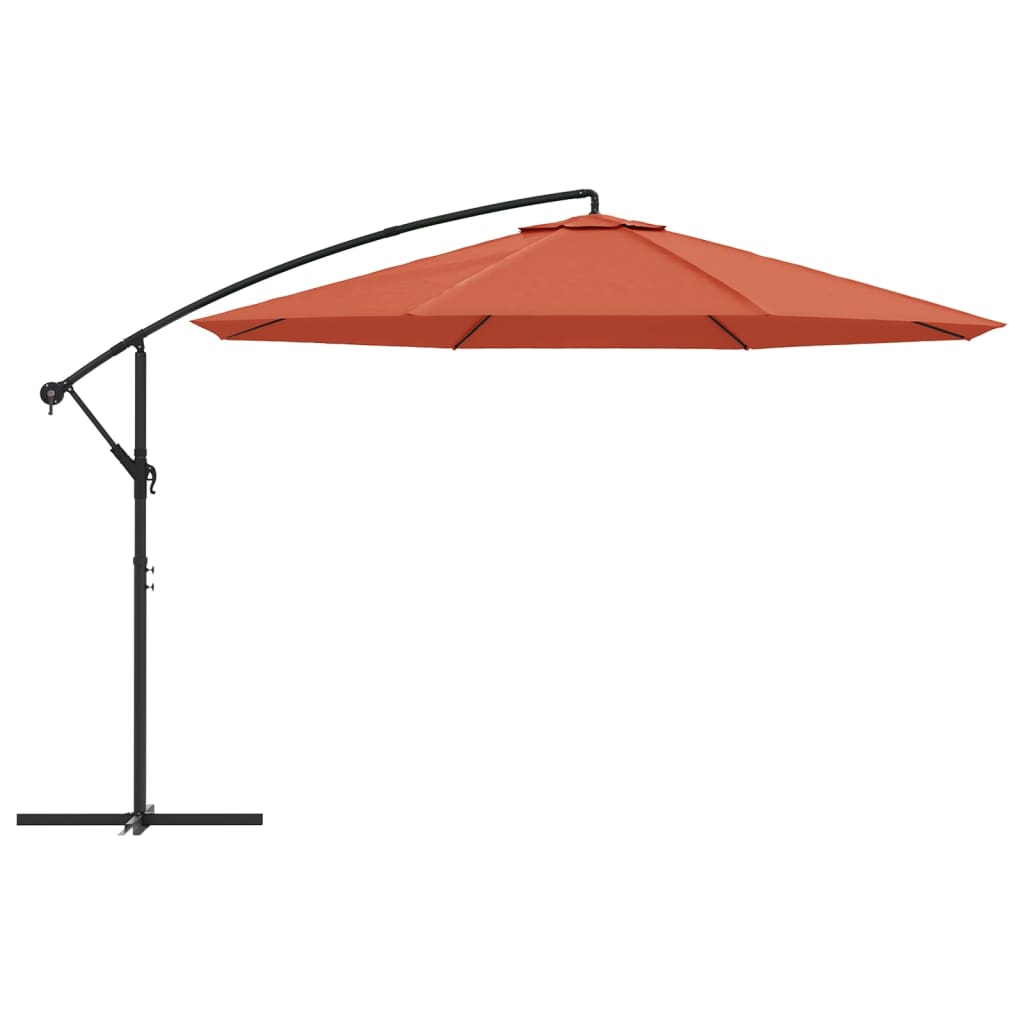 vidaXL Cantilever Garden Parasol with Aluminium Pole 350 cm Terracotta 3