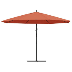 vidaXL Cantilever Garden Parasol with Aluminium Pole 350 cm Terracotta 5
