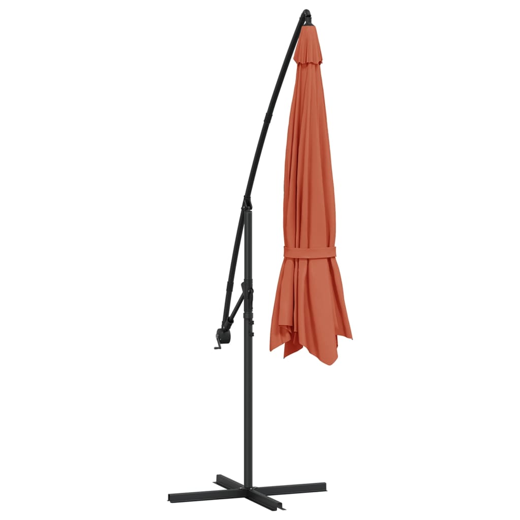 vidaXL Cantilever Garden Parasol with Aluminium Pole 350 cm Terracotta 6