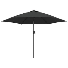 vidaXL Garden Parasol with LED Lights and Steel Pole 300cm Anthracite 2