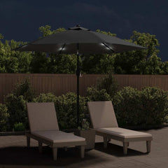 vidaXL Garden Parasol with LED Lights and Steel Pole 300cm Anthracite 3