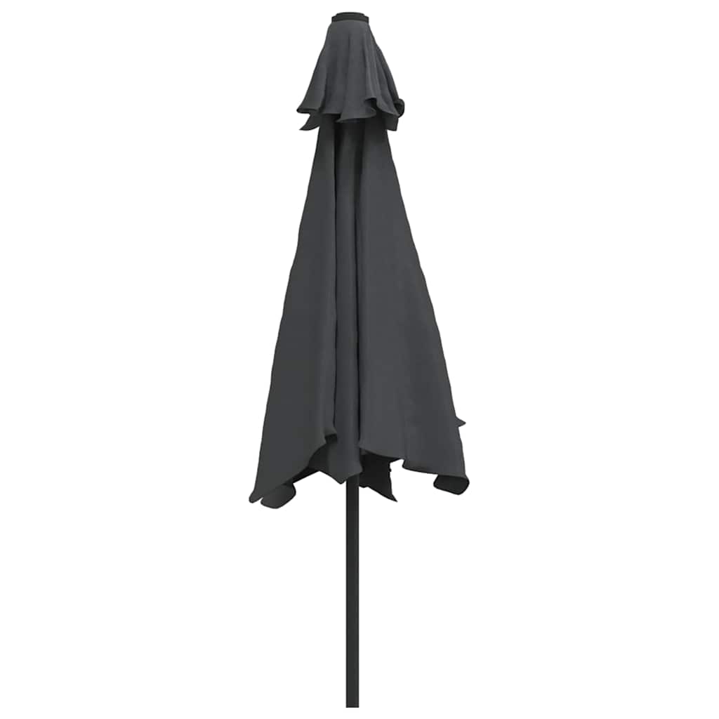 vidaXL Garden Parasol with LED Lights and Steel Pole 300cm Anthracite 6