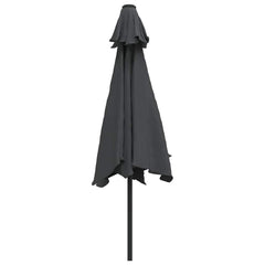 vidaXL Garden Parasol with LED Lights and Steel Pole 300cm Anthracite 6