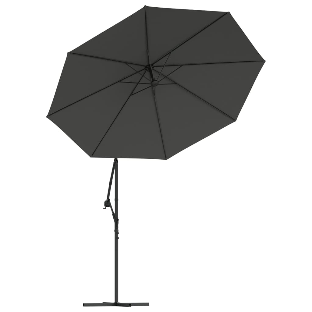 vidaXL Cantilever Garden Parasol with LED Lights and Steel Pole 300 cm Anthracite 5